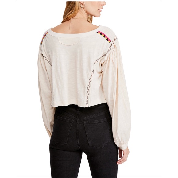 Free People Hand Me Down Embroidered Top - Picture 3 of 7